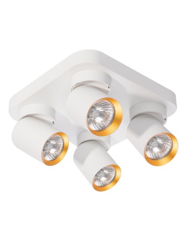 Milagro Lampa Sufitowa Andy 4xGU10 Kwadrat Biały + Złoty ML9940
