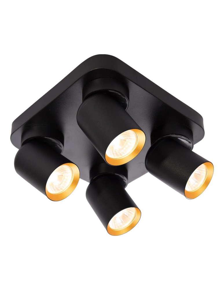 Milagro Lampa Sufitowa Andy 4xGU10 Kwadrat Czarny + Złoty ML9941
