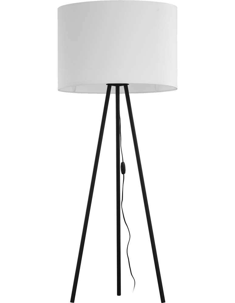 Lampy podłogowe trójnóg - Zuma Line Nallu Lampa Podłogowa Biała Czarny / Biały 3112 - produkt kolory-swiatla.pl 1