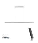Lampy wiszące nad biurko - Paul Neuhaus Pure-Cosmo Lampa Wisząca Sterowana Pilotem Zmiana Barwy Światło Góra+Dół Aluminium 2533-95 - product 1