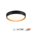 Lampy sufitowe - Leuchten Direkt Emilia Sufitowa 3 Stopniowe Ściemnianie Zwykłym Włącznikiem Ściennym Czarny / Drewniany 14347-18 - produkt 1