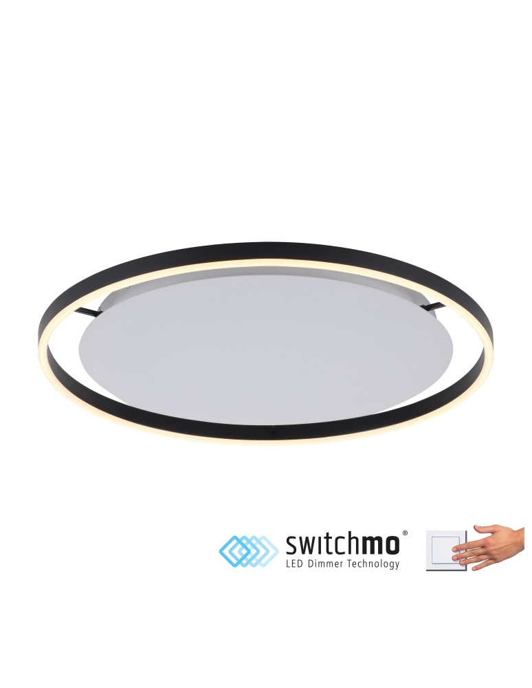 Lampy sufitowe - Leuchten Direkt Ritus 58cm Sufitowa 3 Stopniowe Ściemnianie Zwykłym Włącznikiem Ściennym Antracyt 15392-13 - produkt kolory-swiatla.pl 1