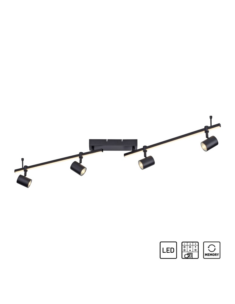Lampy sufitowe - Paul Neuhaus Barik Lampa Sufitowa Czarny 6525-18 - produkt kolory-swiatla.pl 1