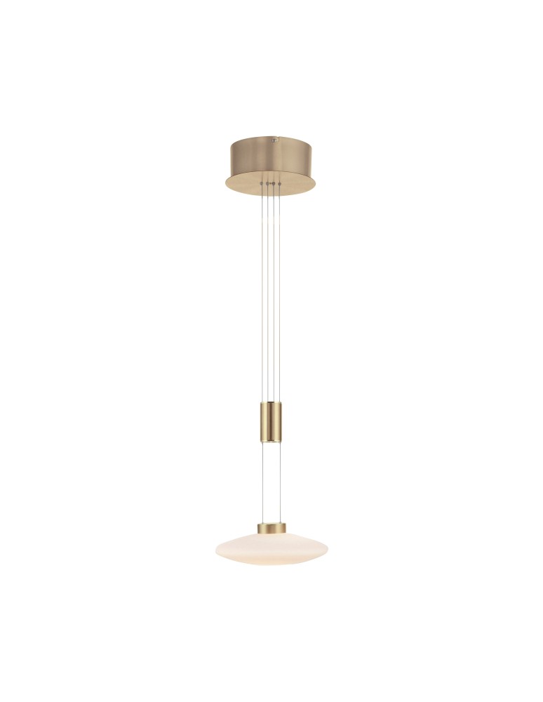 Lampy wiszące - Paul Neuhaus Lautada Wisząca Regulowana Wysokość 120-200cm Ściemniana Płynnie Zwykłym Włącznikiem Mosiądz Mat 2080-60 - produkt kolory-swiatla.pl 1