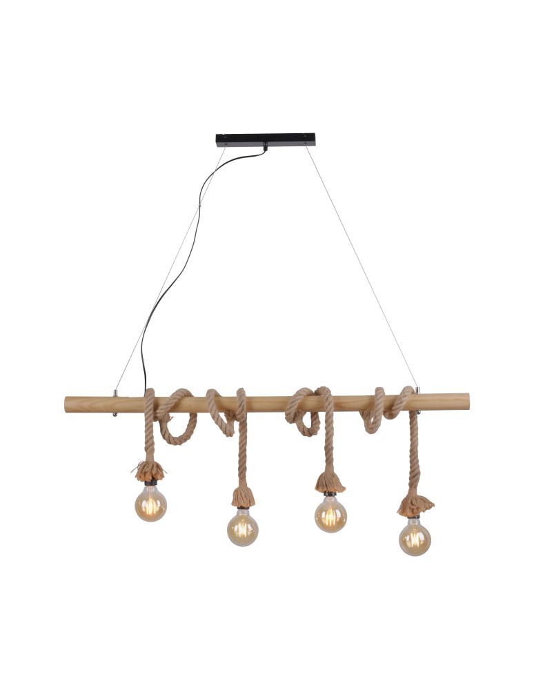 Lampy wiszące nad wyspę - Paul Neuhaus Rope Lampa Wisząca 15483-18 Czarny 15483-18 - produkt kolory-swiatla.pl 1