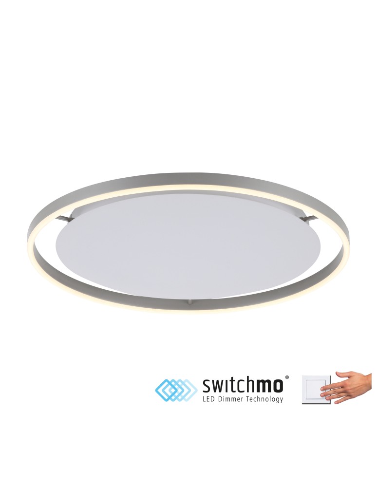 Lampy sufitowe - Leuchten Direkt Ritus 58cm Sufitowa 3 Stopniowe Ściemnianie Zwykłym Włącznikiem Ściennym Aluminium 15392-95 - produkt kolory-swiatla.pl 1