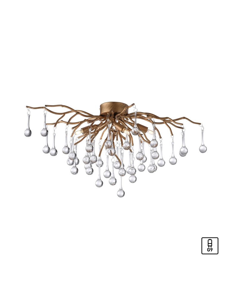 Lampy sufitowe - Paul Neuhaus Icicle Lampa Sufitowa Reflektor Stary Mosiądz 8090-11 - produkt kolory-swiatla.pl 1
