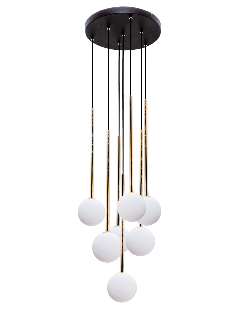 Lampy wiszące kule - Zuma Line Ali Lampa Wisząca Czarny / Złoty 5642 - produkt kolory-swiatla.pl 1