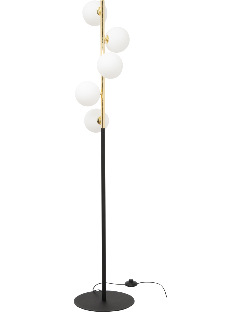 Lampy podłogowe kule - Zuma Line Ali Lampa Podłogowa Czarny / Złoty 5649 - produkt kolory-swiatla.pl 1
