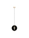 Zuma Line Orb Lampa Wisząca Czarny / Drewno 7510344
