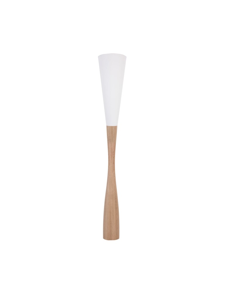 Lampy podłogowe drewniane - Zuma Line Cone Lampa Podłogowa Biały / Drewno 8210216 - produkt kolory-swiatla.pl 1