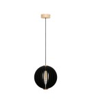 Lampy wiszące drewniane - Zuma Line Orb Lampa Wisząca Czarny / Drewno 7510244 - product 1
