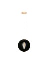 Zuma Line Orb Lampa Wisząca Czarny / Drewno 7510244