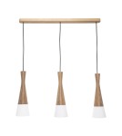 Lampy wiszące na listwie - Zuma Line Cone Lampa Wisząca Biały / Drewno 8511303 - product 1