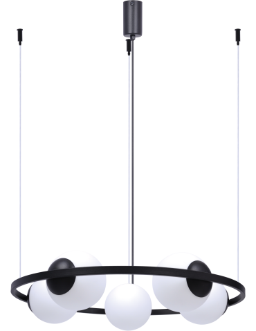 Zuma Line Orbit 5 Lampa Wisząca 5Xe27 Kule Czarny 5011
