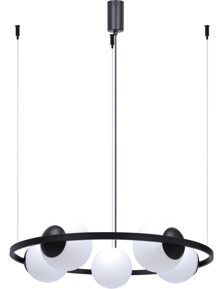 Lampy wiszące kule - Zuma Line Orbit 5 Lampa Wisząca 5Xe27 Kule Czarny 5011 - produkt kolory-swiatla.pl 1