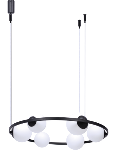 Zuma Line Orbit 6 Lampa Wisząca 3Xe27+3Xe14 Kule Czarny 5007
