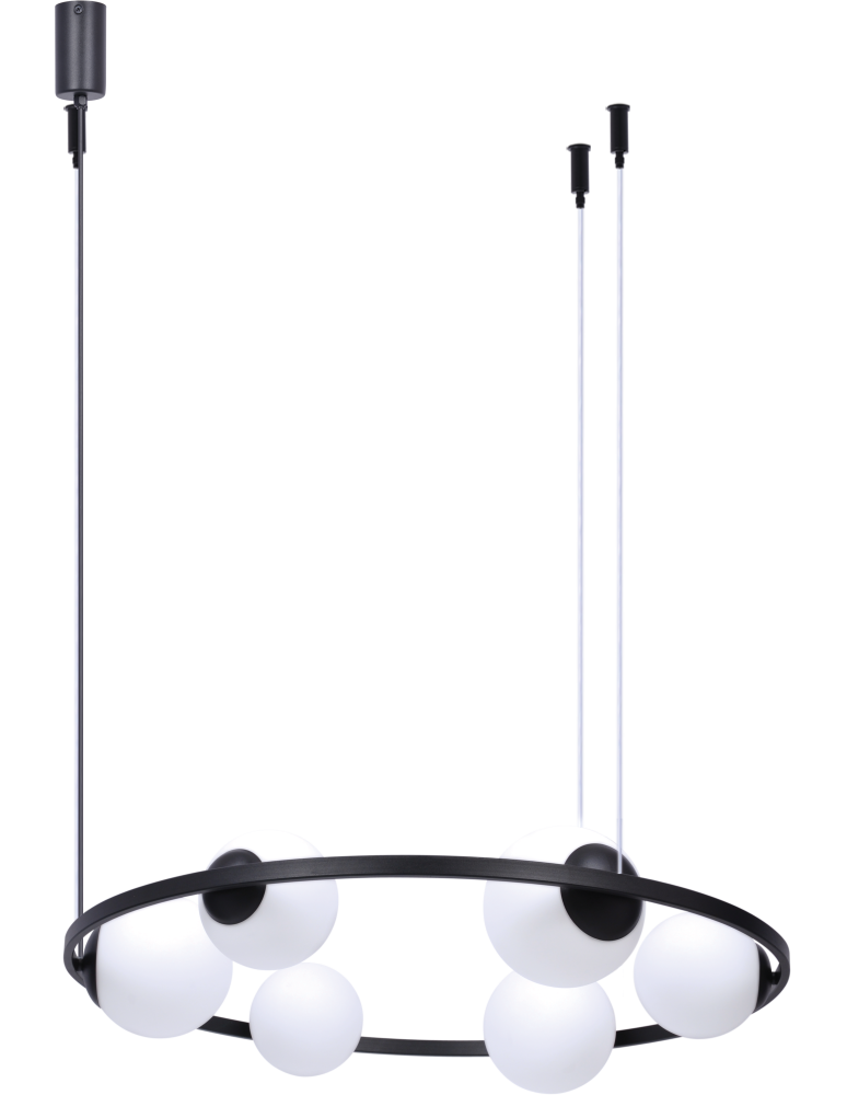 Lampy wiszące kule - Zuma Line Orbit 6 Lampa Wisząca 3Xe27+3Xe14 Kule Czarny 5007 - produkt kolory-swiatla.pl 1
