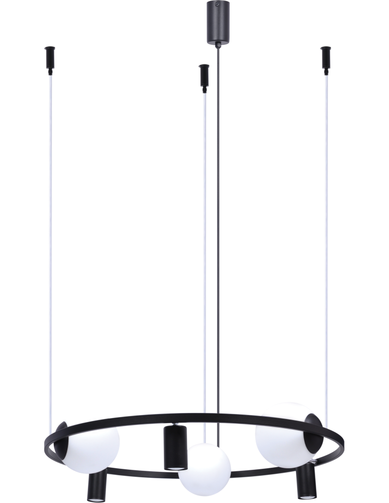 Lampy wiszące kule - Zuma Line Orbit 3+3 Lampa Wisząca 3X Kule E27 + 3X Reflektor Gu10 Czarny 5006 - produkt kolory-swiatla.pl 1