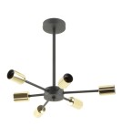 Lampy sufitowe - Zuma Line Mandi Lampa Sufitowa Czarny Mat / Złoty Połysk A8100-6 - product 1
