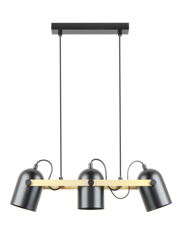 Lampy wiszące - Zuma Line Fati Lampa Wisząca Czarny Matowy / Złoty A8163-3A - produkt kolory-swiatla.pl 1