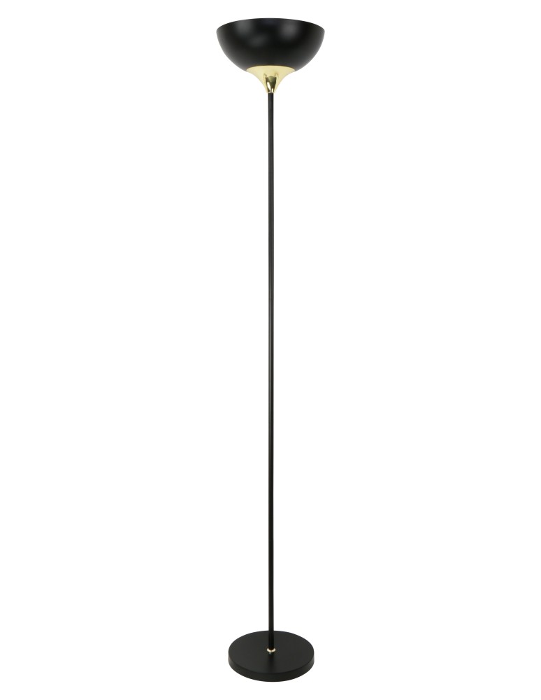 Lampy podłogowe czarne - Zuma Line Sarda Lampa Podłogowa Czarny Matowy / Złoty A4036 - produkt kolory-swiatla.pl 1