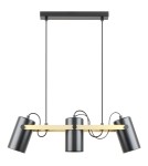 Lampy wiszące - Zuma Line Resi Lampa Wisząca Czarny Matowy / Złoty A8162-3A - product 1