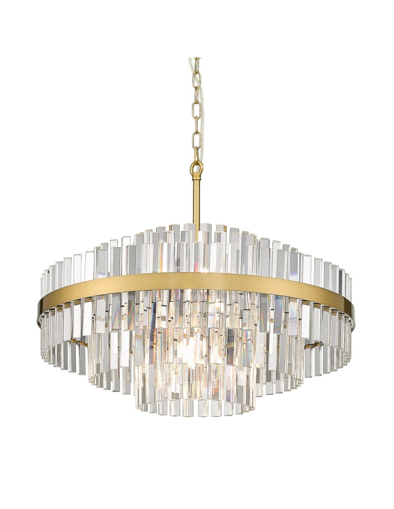 Lampy wiszące glamour - Zuma Line Constantinople Lampa Wisząca Kryształ Szczotkowany Mosiądz P0567-12A-2Gac - produkt kolory-swiatla.pl 1