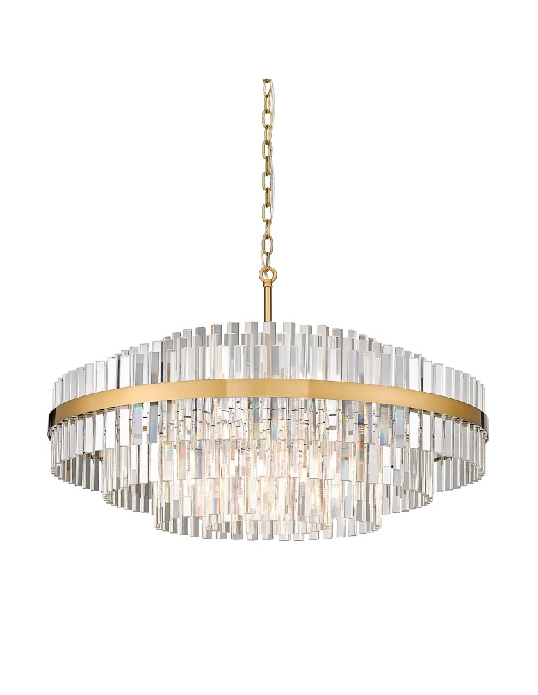 Lampy wiszące glamour - Zuma Line Constantinople Lampa Wisząca Kryształ Szczotkowany Mosiądz P0567-16A-2Gac - produkt kolory-swiatla.pl 1