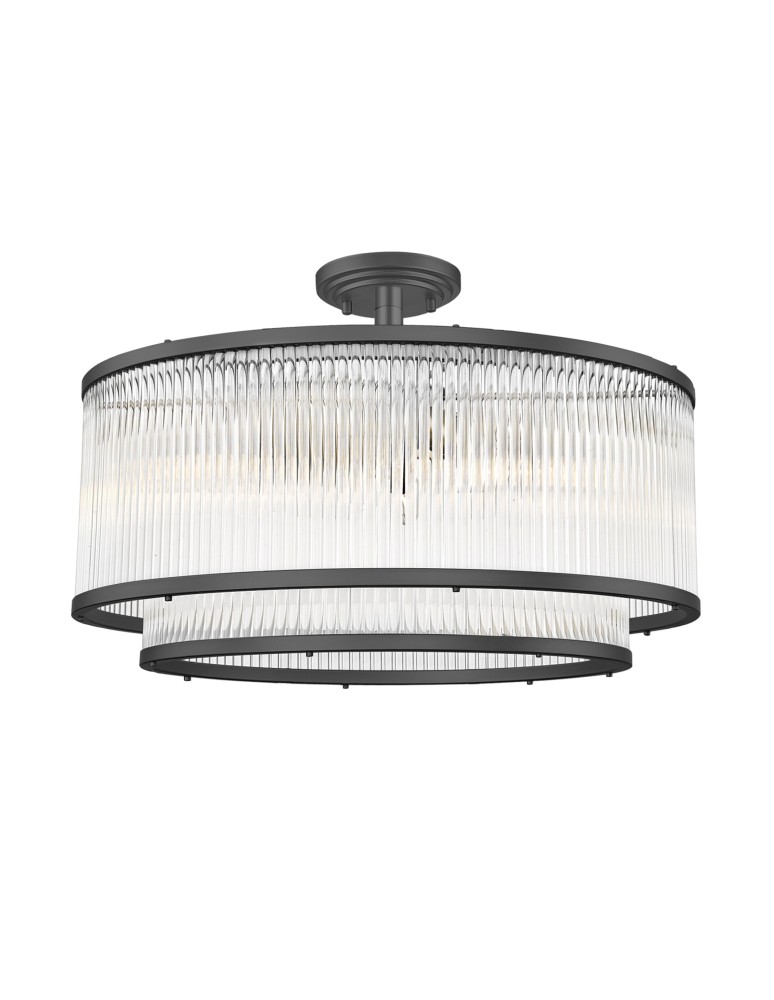 Lampy sufitowe z kryształami - Zuma Line Sergio Lampa Sufitowa Czarny Mat C0528-06H-P7Ac - produkt kolory-swiatla.pl 1