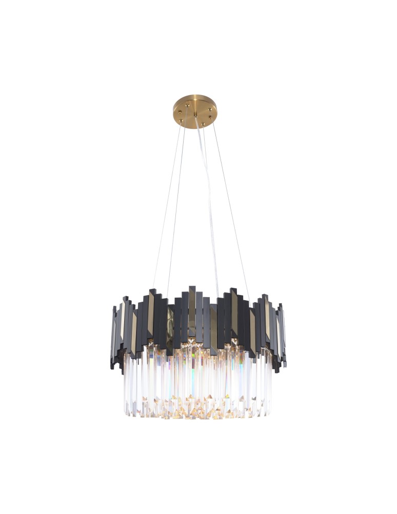 Lampy wiszące glamour - Zuma Line Rotta Lampa Wisząca Czarny/Złoty 2200018M - produkt kolory-swiatla.pl 1