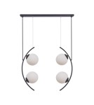 Lampy wiszące kule - Zuma Line Helix 4 Lampa Wisząca Kule Szklane 4Xe14 Czarny / Biały 5016 - produkt 1