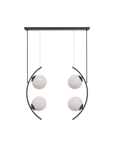 Zuma Line Helix 4 Lampa Wisząca Kule Szklane 4Xe14 Czarny / Biały 5016