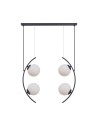 Zuma Line Helix 4 Lampa Wisząca Kule Szklane 4Xe14 Czarny / Biały 5016