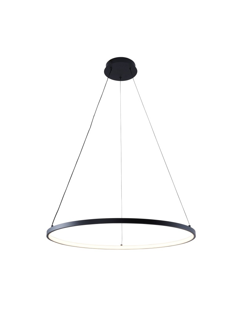 Lampy wiszące okręgi - Zuma Line Breno Lampa Wisząca Ring z Przełącznikiem Barwy Światła 3000K/4000K/6000K Czarny 2023201-BK60 - produkt kolory-swiatla.pl 1