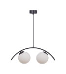Lampy wiszące kule - Zuma Line Wave 2 Lampa Wisząca Szklane Kule Czarny / Biały 5013 - product 1