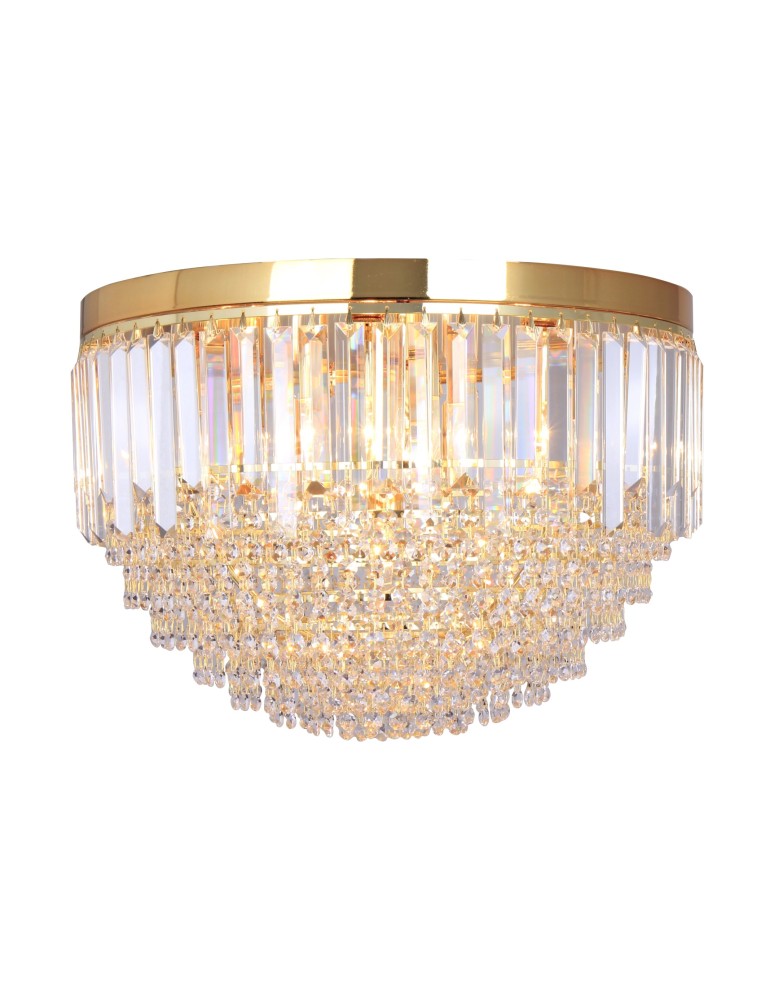 Lampy sufitowe z kryształami - Zuma Line Charlotte Lampa Sufitowa Złoty / Przezroczysty Fc19003/7 - produkt kolory-swiatla.pl 1