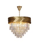 Lampy wiszące glamour - Zuma Line Lyon Lampa Wisząca Złoty / Przezroczysty 23910/9 - product 1