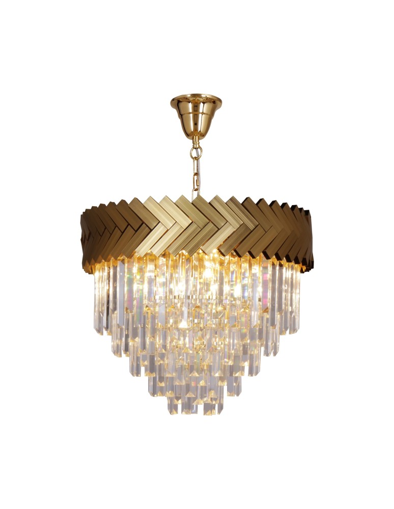 Lampy wiszące glamour - Zuma Line Lyon Lampa Wisząca Złoty / Przezroczysty 23910/9 - produkt kolory-swiatla.pl 1