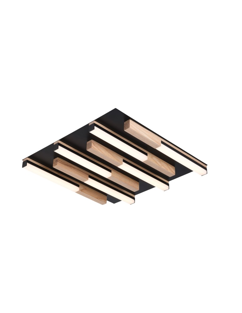 Lampy sufitowe LED - Zuma Line Eliot Lampa Sufitowa Jasne Drewno / Czarny Mat Mx4980-6S-3Bmt - produkt kolory-swiatla.pl 1