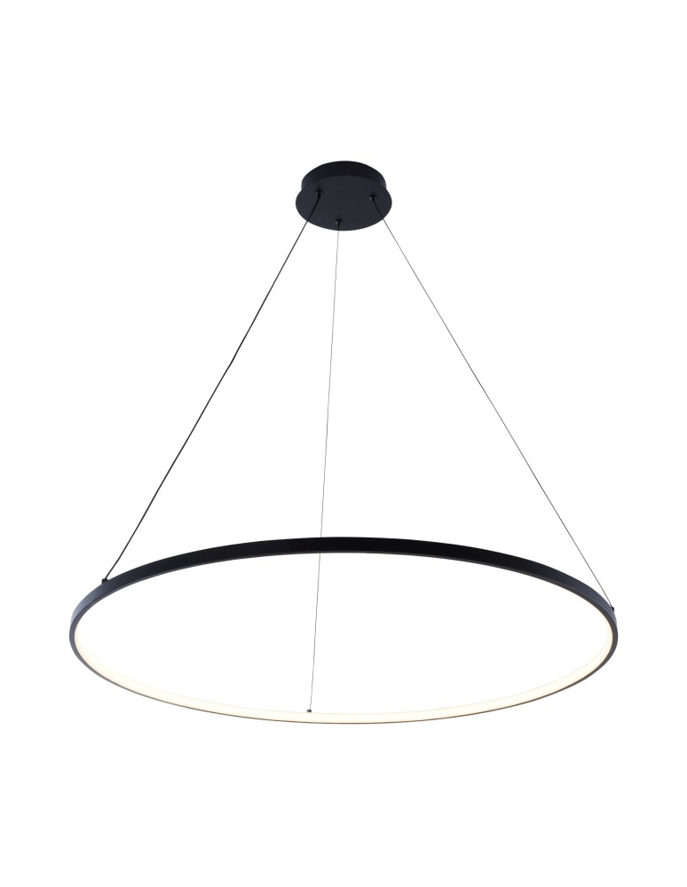 Lampy wiszące okręgi - Zuma Line Breno Wisząca z Przełącznikiem Barwy Światła 3000K/4000K/6000K Czarny 2023201-Bk80 - produkt kolory-swiatla.pl 1