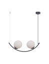 Zuma Line Wave 1 Lampa Wisząca Szklane Kule 2Xe14 Czarny / Białe Szkło 5012
