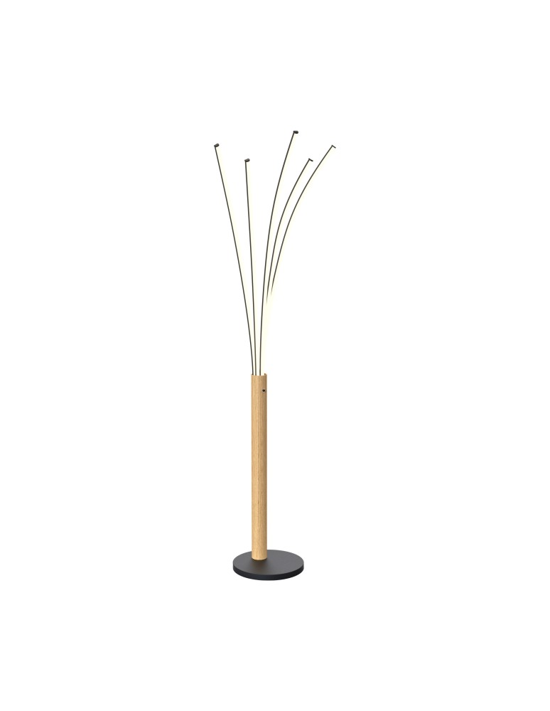 Lampy podłogowe LED - Zuma Line Velden Lampa Podłogowa Jasne Drewno/Czarny Mat Ml4767-3Bmd - produkt kolory-swiatla.pl 1