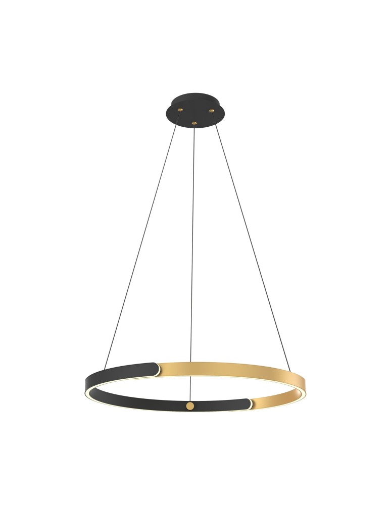 Lampy wiszące okręgi - Zuma Line Linos Lampa Wisząca Czarny / Złoty Md4417-1M-3Bgd - produkt kolory-swiatla.pl 1