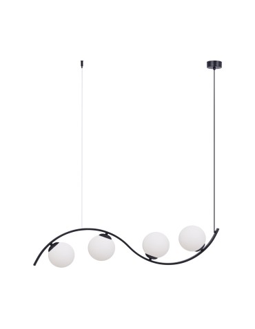 Zuma Line Wave 4 Big Lampa Wisząca Czarny/Białe Szkło 5014