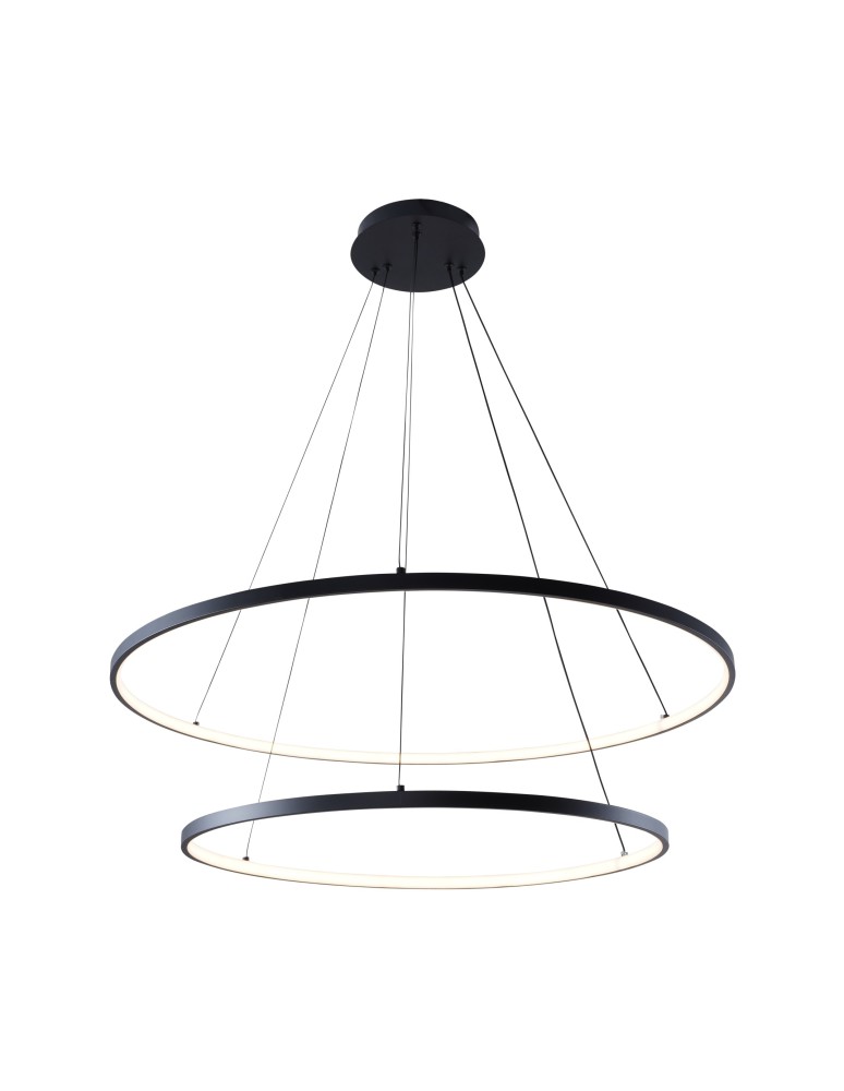 Lampy wiszące okręgi - Zuma Line Breno Wisząca z Przełącznikiem Barwy Światła 3000K/4000K/6000K Czarny 2023200-BK - produkt kolory-swiatla.pl 1