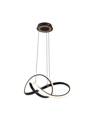 Zuma Line Indigo Lampa Wisząca Czarny Mat/Złoty Md9717-1-3Bgd