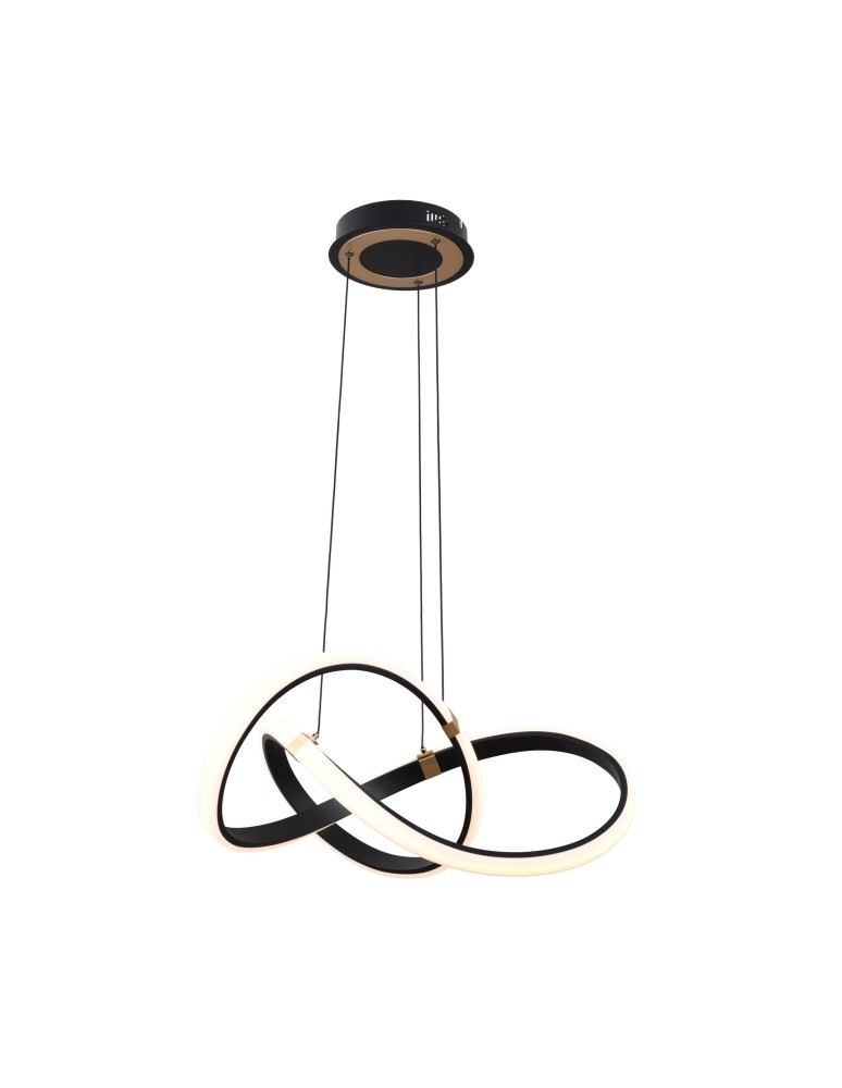 Lampy wiszące LED - Zuma Line Indigo Lampa Wisząca Czarny Mat/Złoty Md9717-1-3Bgd - produkt kolory-swiatla.pl 1