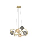 Lampy wiszące - Zuma Line Arlon Lampa Wisząca Matowy Złoty/Dymne Szare Szkło/Bursztynowe Szkło Md4922-5-Egbdn - product 3