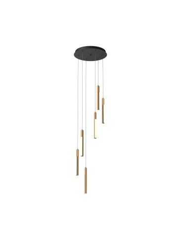 Zuma Line Eliot Lampa Wisząca Jasne Drewno/ Czarny Mat Md4768-6-3Bmt - produkt 2
